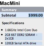 MacMini 1.66Ghz Core Duo - 2GB RAM, bigger hard drive